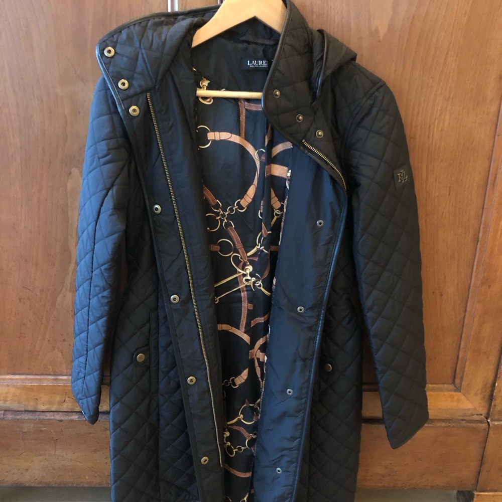 Ralph Lauren Black Quilted Trench Coat